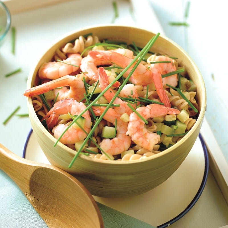 Foto van Pastasalade met courgette en garnalen door WW