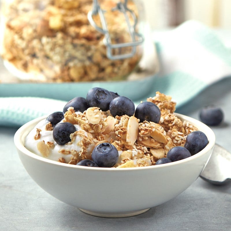 Foto van Muesli met blauwe bessen door WW