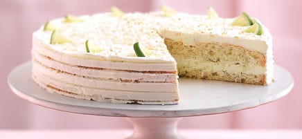 Tarte yaourt-citron vert et fond au biscuit à la noix de coco