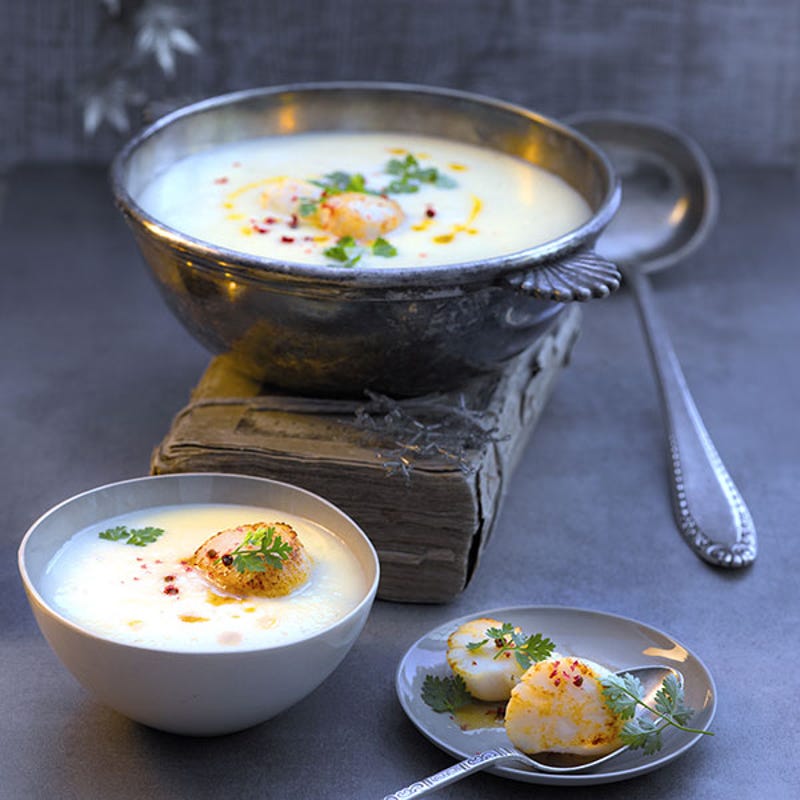 Foto van Wortelpeterseliesoep met sint-jakobsvruchten door WW