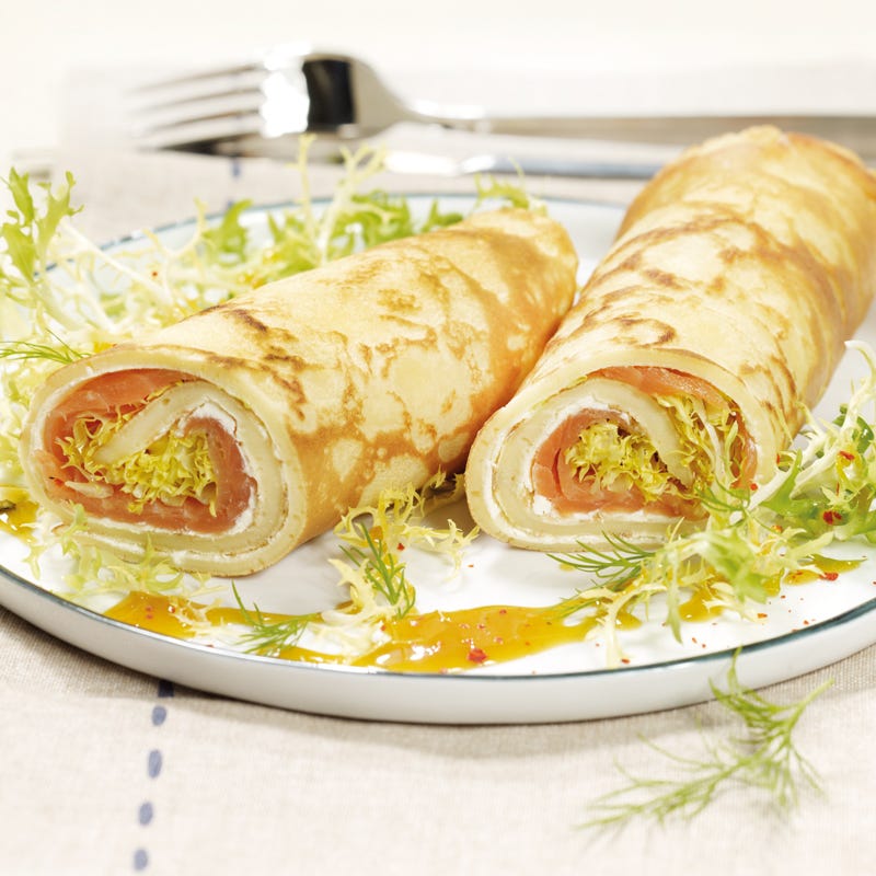 Foto van Pannenkoekenwraps met zalm door WW