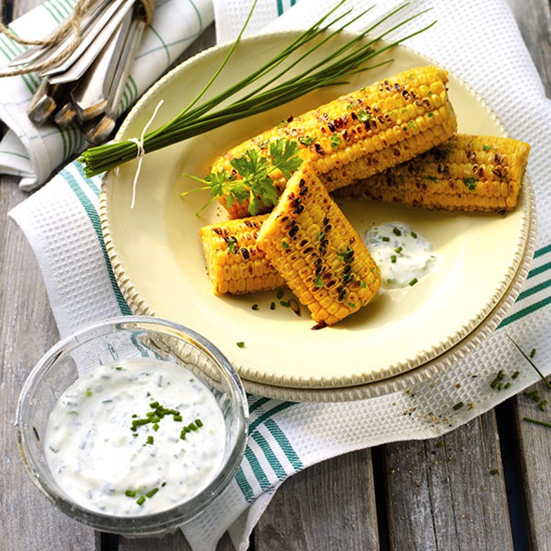 Foto van Maïskolven met kruidendip door WW