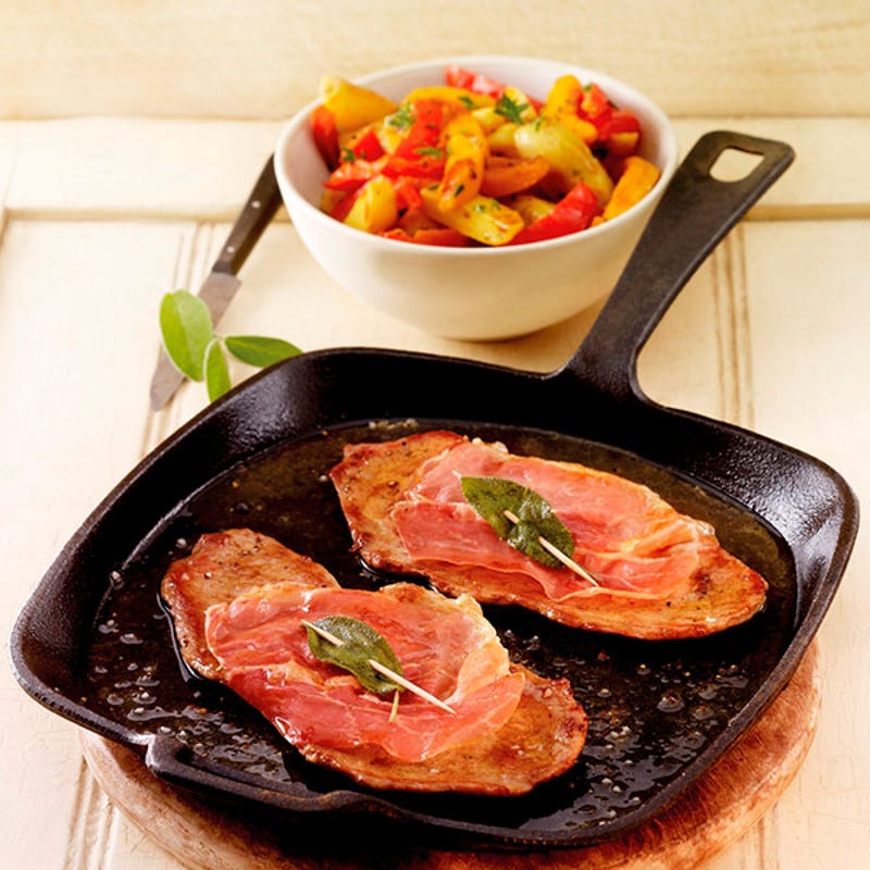 Foto van Saltimbocca met ovengroenten door WW