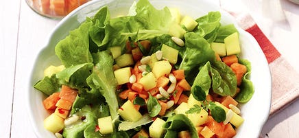 Salade met mango en papaja