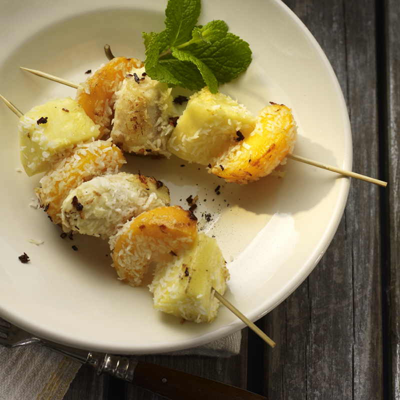 Photo de Brochettes de fruits à la noix de coco prise par WW