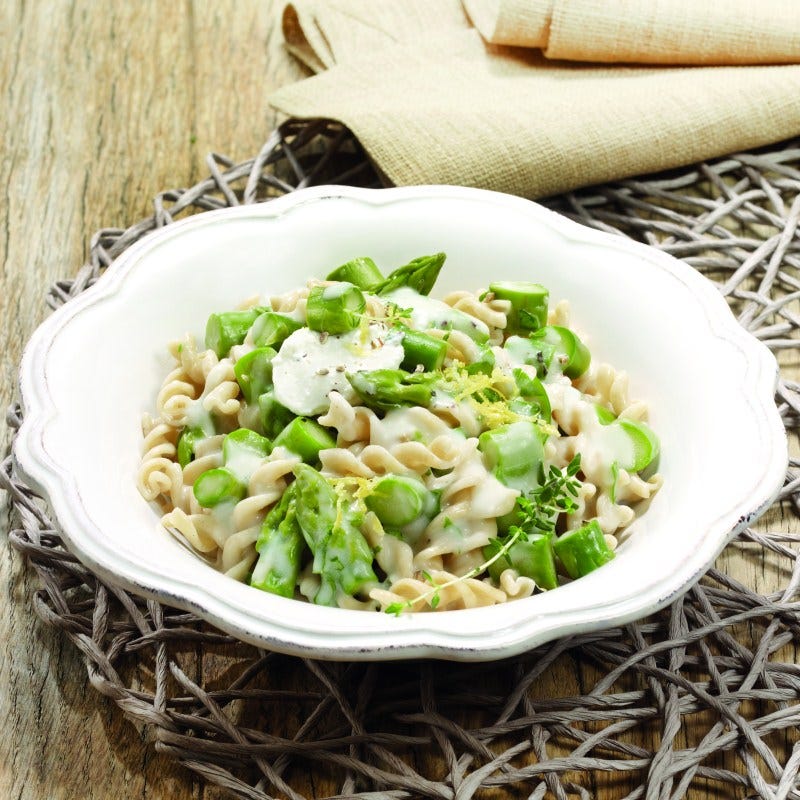 Photo de Fusilli et sauce aux asperges, à la ricotta et à la ciboulette prise par WW