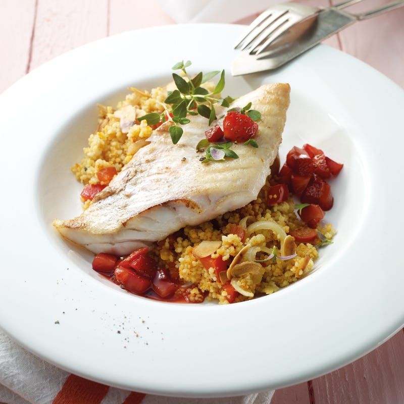 Foto van Roodbaars met gestoofde aardbeien door WW