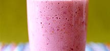 Smoothie van framboos en perzik