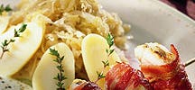 Brochette de lotte à la choucroute d'été