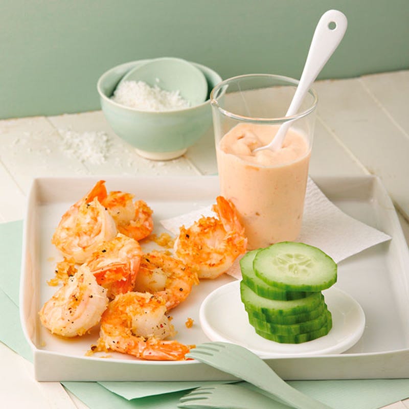 Foto van Kokosgarnalen met mangocrème door WW