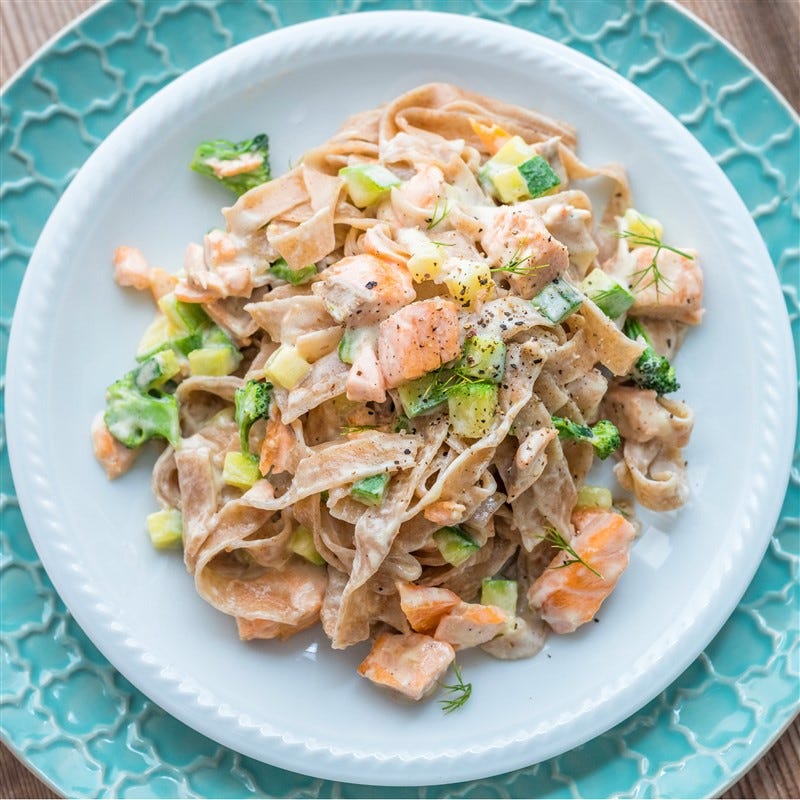 Foto van Tagliatelle met gerookte zalm door WW