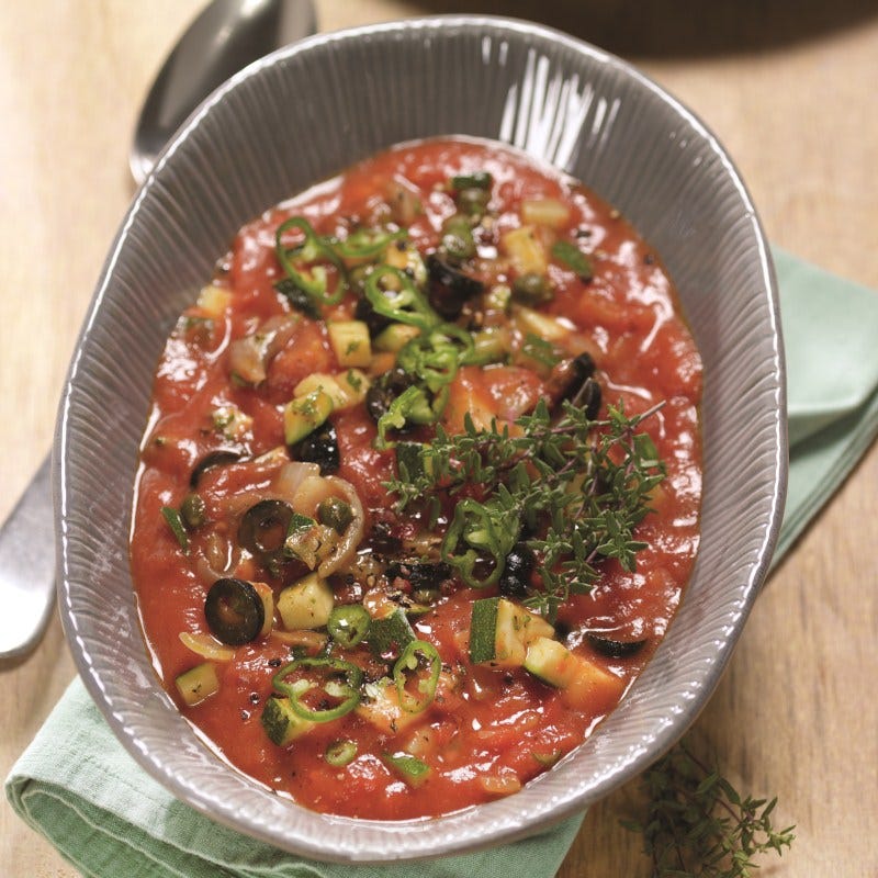 Photo de Pâtes alla puttanesca et courgettes prise par WW