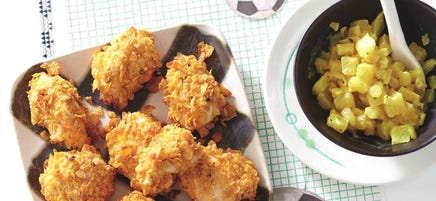 Kipnuggets met ananasdip