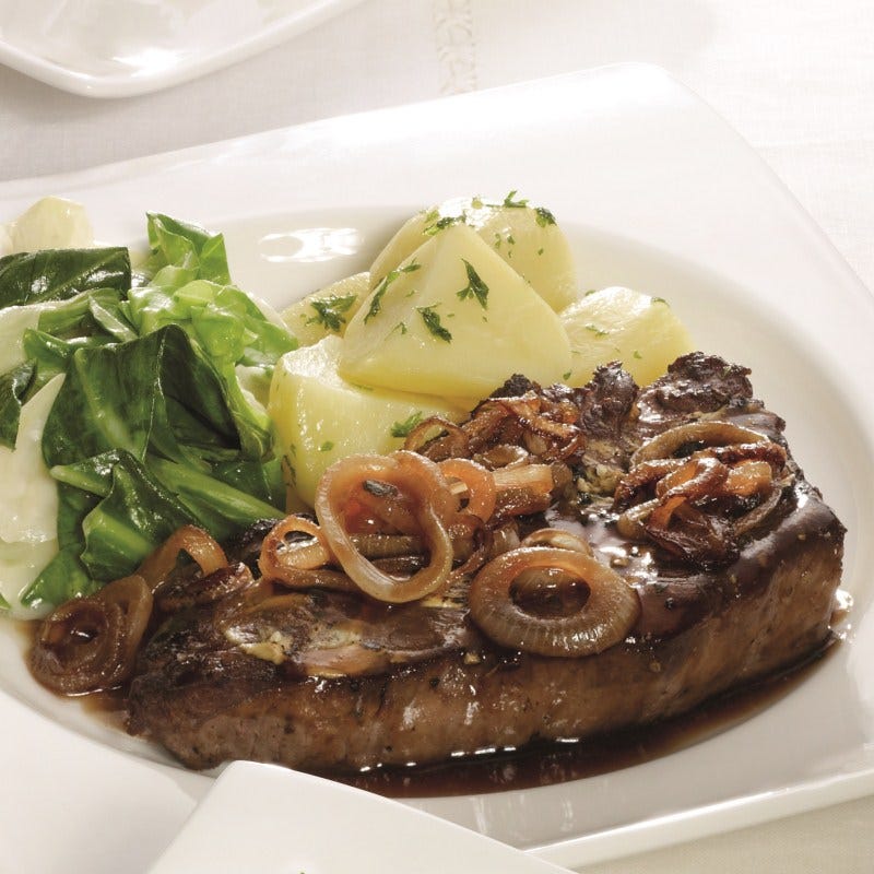Photo de Steak aux oignons et chou pointu prise par WW