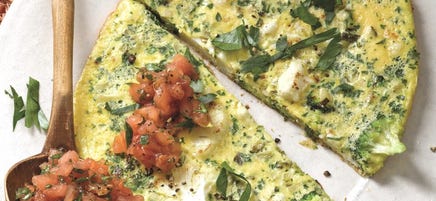 Omelette au brocoli et au chou-fleur