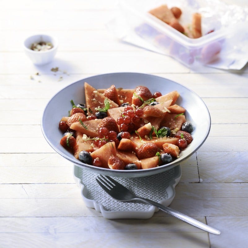 Photo de Salade de fraises, pastèque et menthe prise par WW