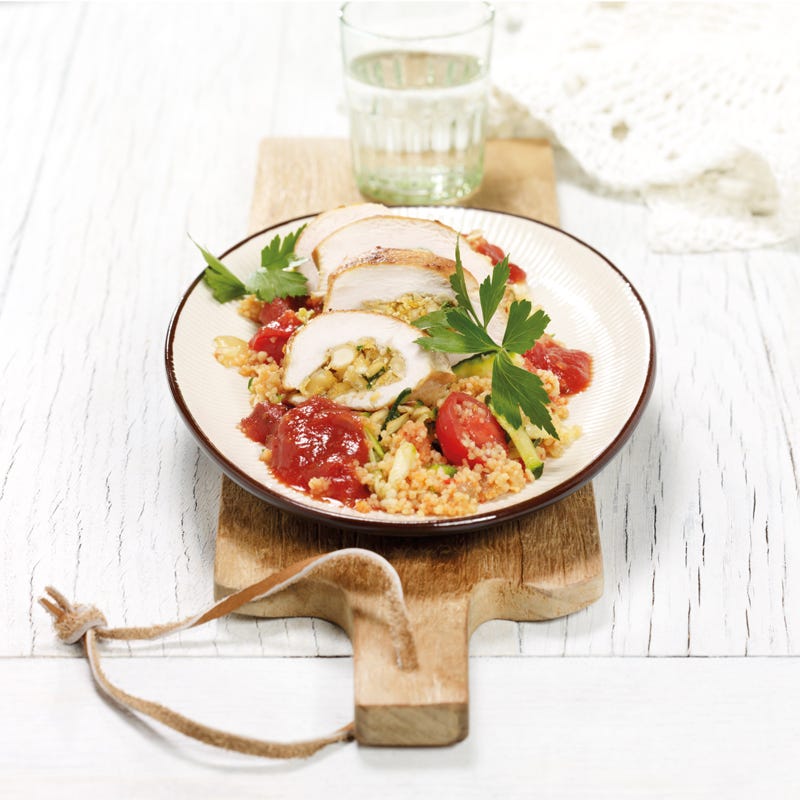 Photo de Filet de poulet farci et couscous à la courgette prise par WW