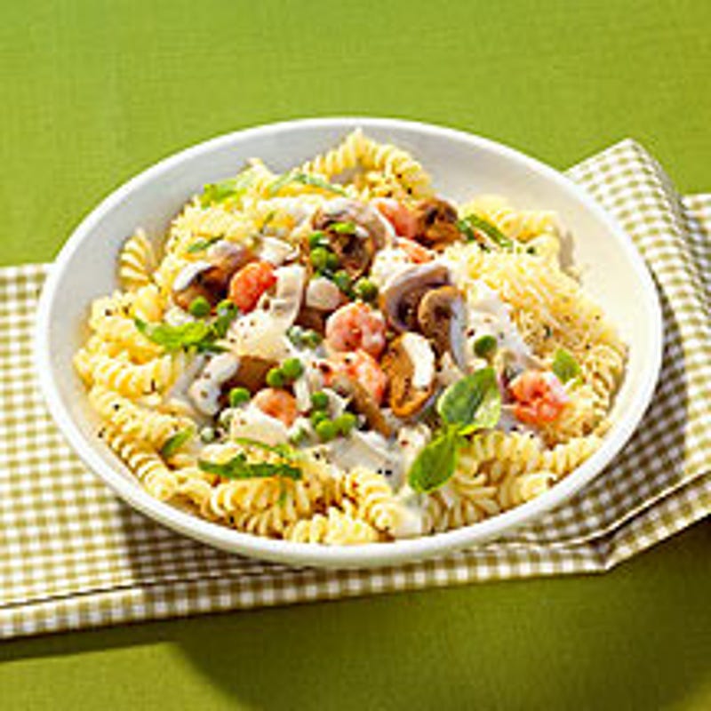 Foto van Pasta met garnalen en champignons door WW
