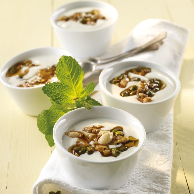 Foto van Griekse yoghurt met noten door WW