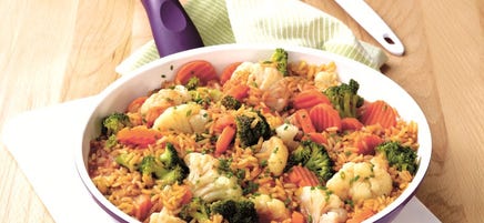Cassolette « minute » de riz aux légumes