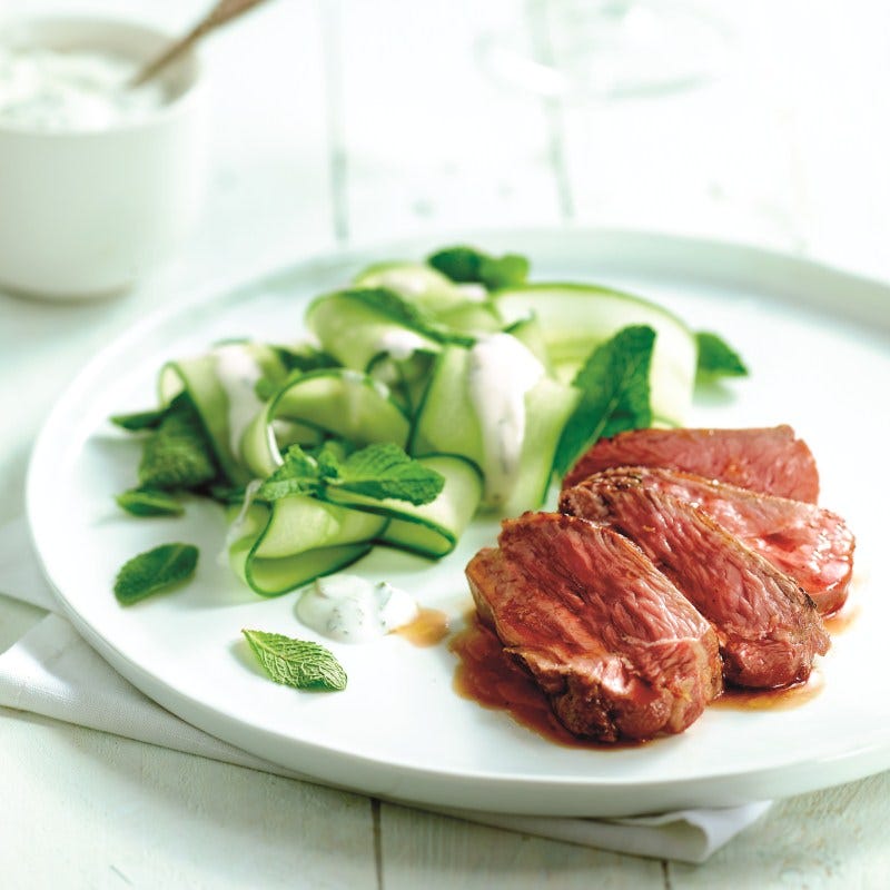 Photo de Steak d’agneau et salade tzatziki prise par WW