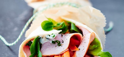 Wrap de carottes et de jambon