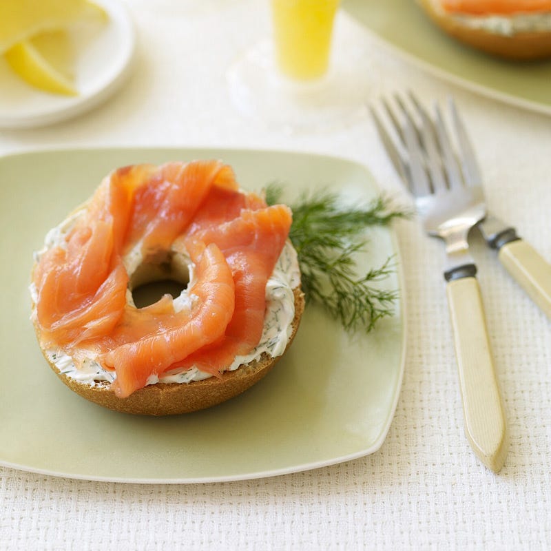 Foto van Bagel met gerookte zalm door WW