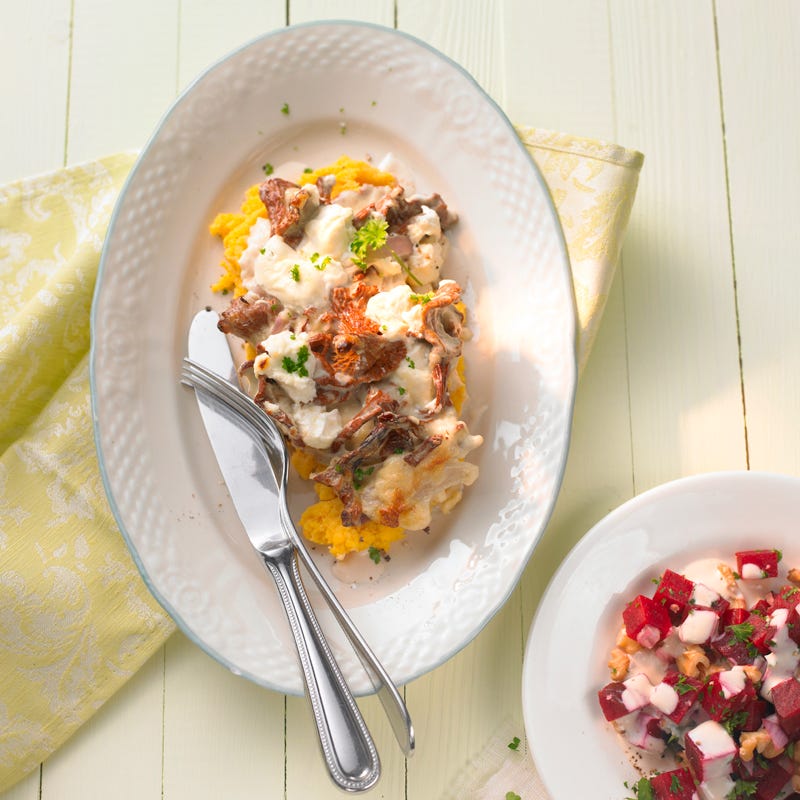 Photo de Gratin de polenta aux chanterelles prise par WW