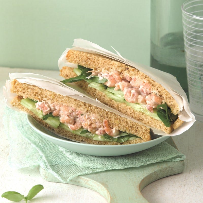 Tramezzini met Noordzeegarnalen