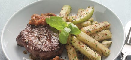Biefstuk met koolrabifriet