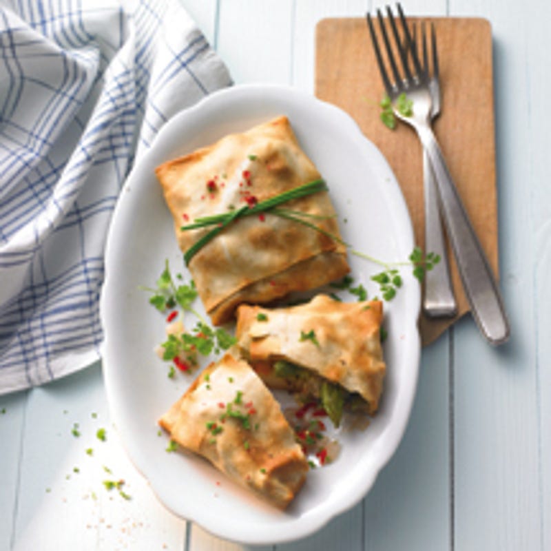 Foto van Scampipakketjes met asperges door WW