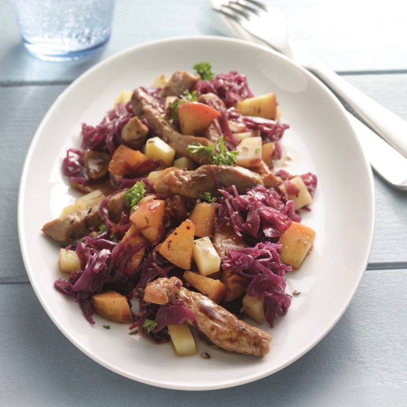 Photo de Cassolette de chou rouge et porc aux pommes prise par WW