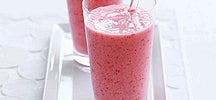 Papaya, aardbei en vanillesmoothie