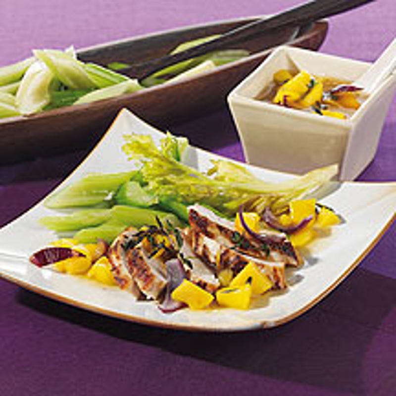 Foto van Kip met selder en mangosaus door WW