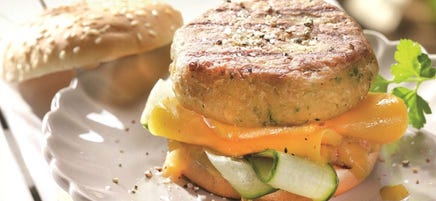 Hamburger de pois chiches et sauce pommes et curry