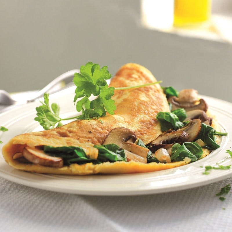 Foto van Omelet met spinazie en champignons door WW