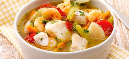 Soupe de poisson aux crevettes