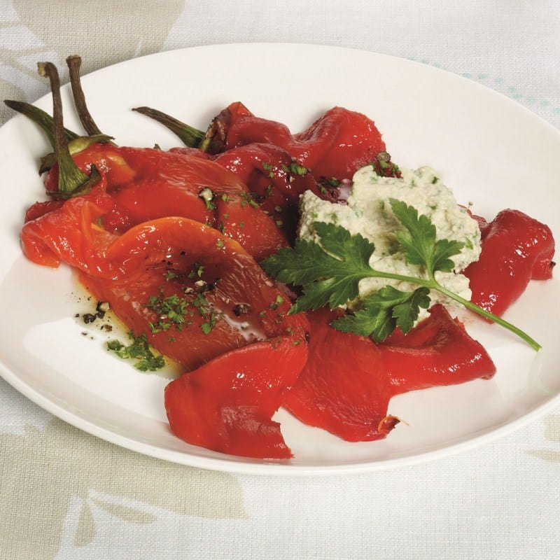 Foto van Gegrilde paprika met tofucrème door WW