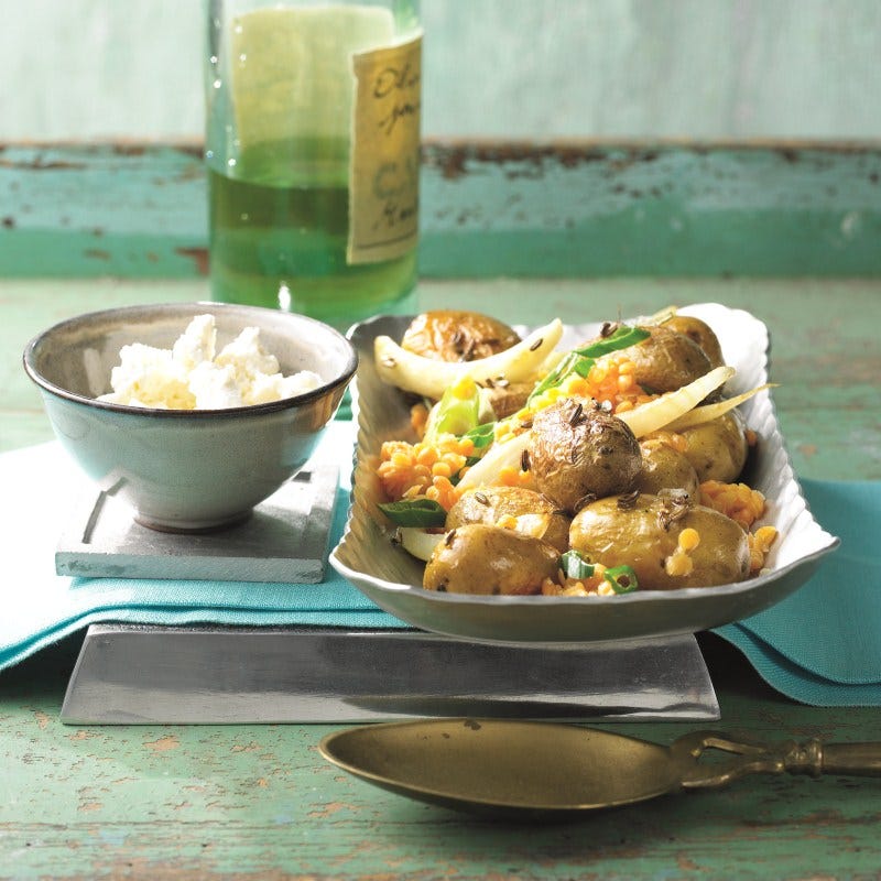 Foto van Aardappelen met venkel en linzen uit de oven door WW