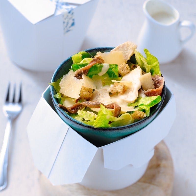 Foto van Caesarsalade met kip en ansjovis door WW