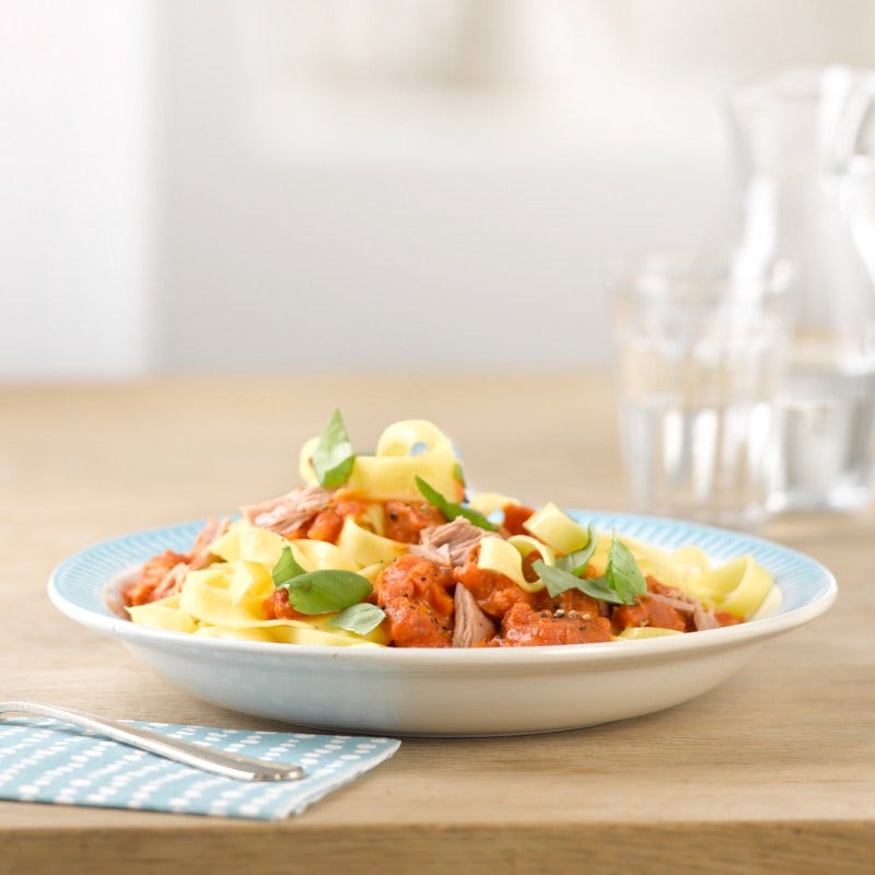 Pasta met snelle tonijnsaus