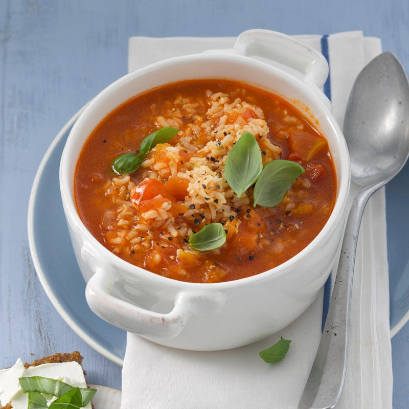 Soupe clairette de tomates au riz