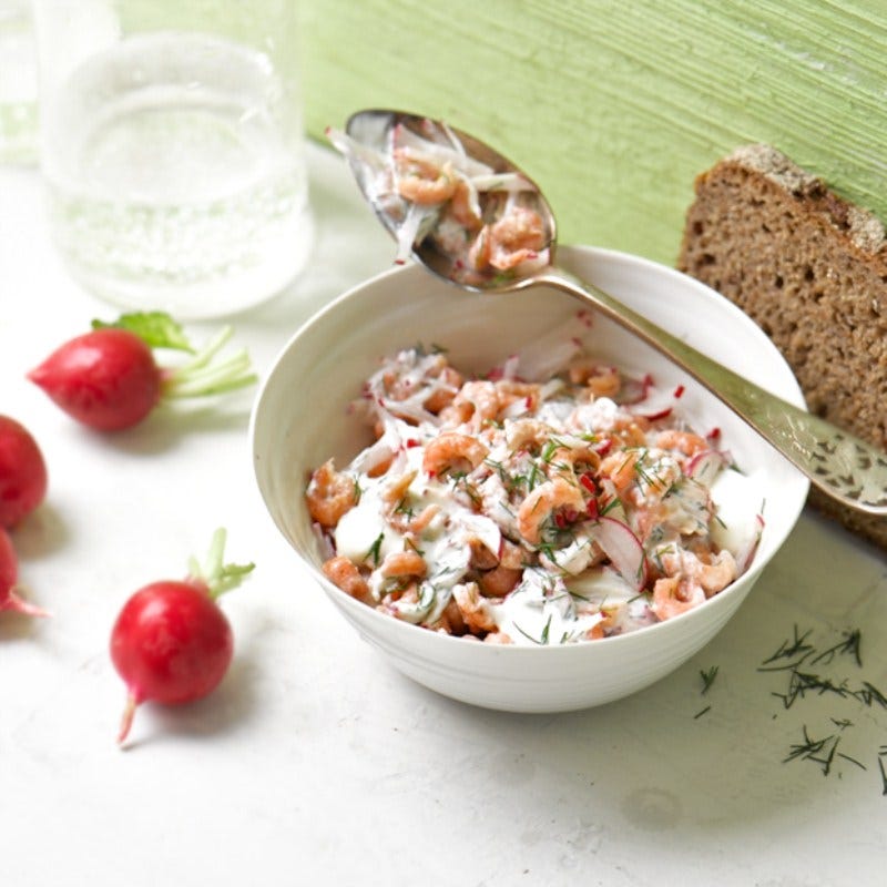 Photo de Pain de seigle et salade de crevettes prise par WW