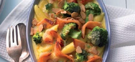 Gratin de saumon fumé au brocoli