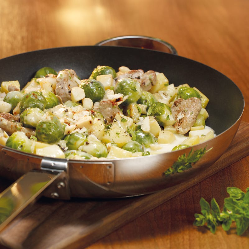 Rosenkohlpfanne mit Schweinefilet