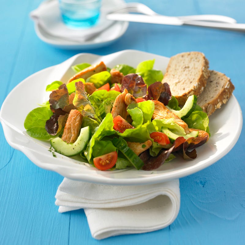 Foto Salat mit feurigen Putenstreifen von WW