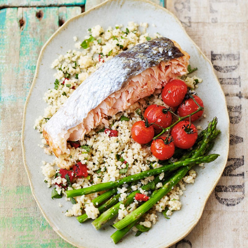Gebackener Lachs mit Zitronencouscous