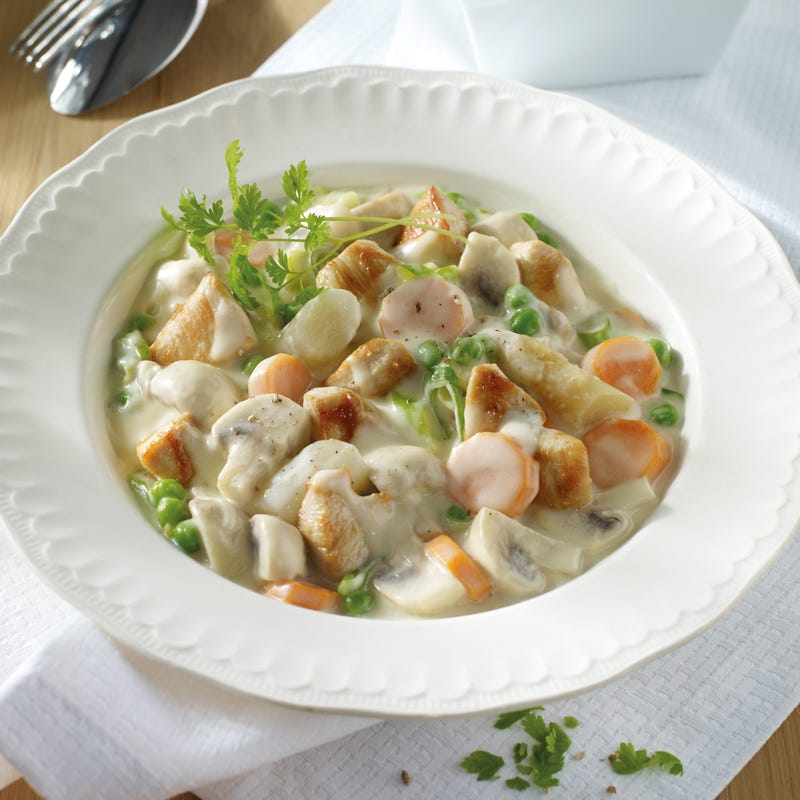 Foto Cremiges Hühnerfrikassee mit Erbsen und Zartweizen von WW