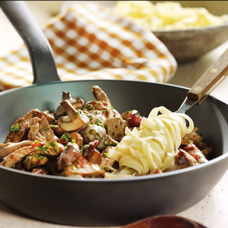 Foto Geschnetzeltes mit Champignons und Tagliatelle von WW