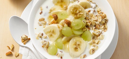 Bananen-Weintrauben-Müsli